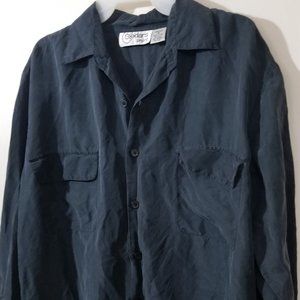 Charcoal silk blouse